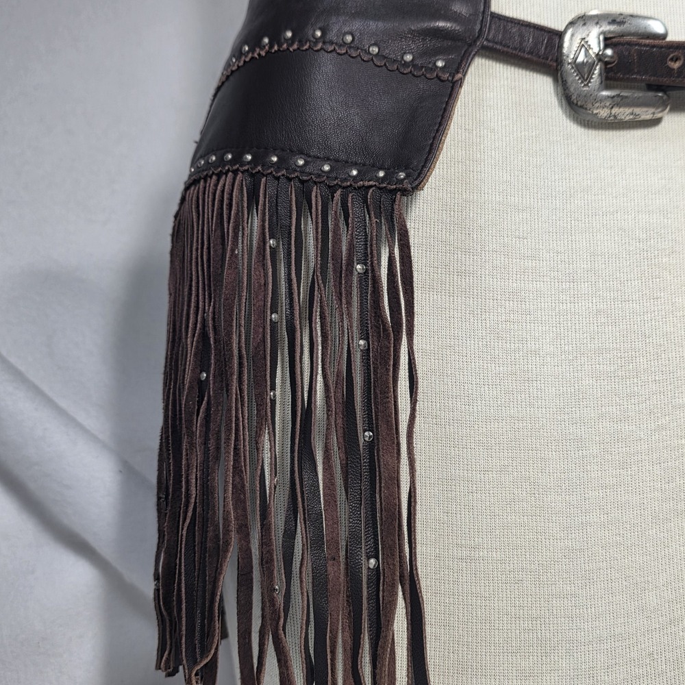Vintage Tribe America Made In USA Hip Studded Fringe Western Festival Belt Large - Picture 7 of 12